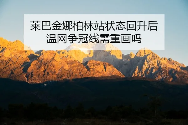 莱巴金娜柏林站状态回升后 温网争冠线需重画吗