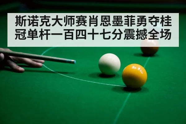 斯诺克大师赛肖恩墨菲勇夺桂冠单杆一百四十七分震撼全场